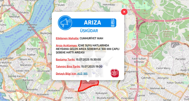 İstanbul ÜSKÜDAR su kesintisi! 15-16 Temmuz İSKİ Üsküdar su kesintisi ne zaman bitecek, sular ne zaman gelecek?