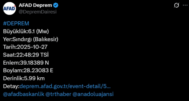 Deprem yıkılan bina var mı? Balıkesir Sındırgı'da deprem kaç şiddetinde, kaç km derinlikte oldu?