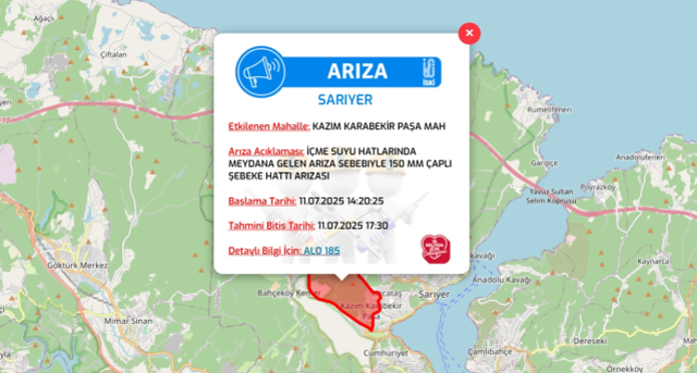 İstanbul SARIYER su kesintisi! 11-12 Temmuz İSKİ Sarıyer su kesintisi ne zaman bitecek, sular ne zaman gelecek?