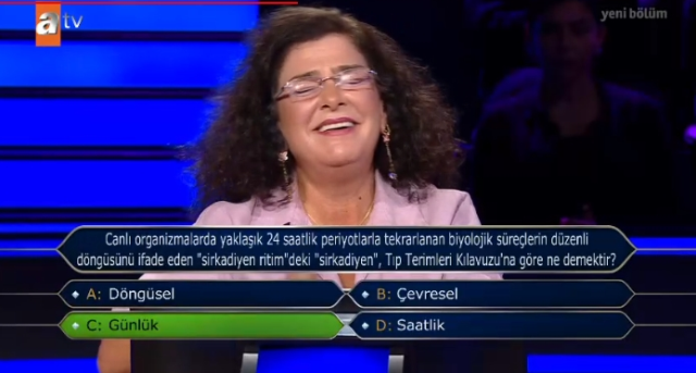 Canlı organizmalarda yaklaşık 24 saatlik periyotlarla tekrarlanan biyolojik süreçlerin düzenli döngüsünü ifade eden 'sirkadiyen ritim'deki ' ...