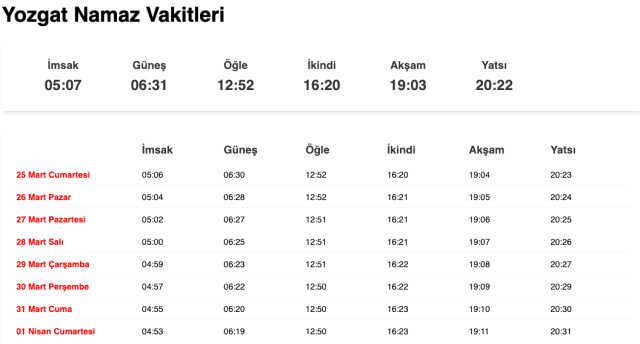 Yozgat, Van akşam ezanı saat kaçta? 24 Mart Yozgat, Van ezan vakitleri! Yozgat, Van iftar ne zaman?