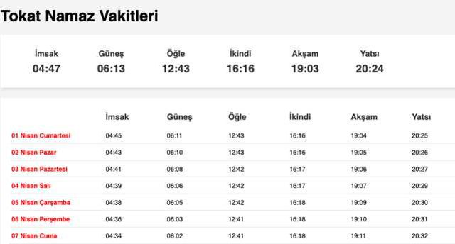 Tokat, Tunceli, Uşak akşam ezanı saat kaçta? 1 Nisan Mart Tokat, Tunceli, Uşak ezan vakitleri! Tokat, Tunceli, Uşak iftar ne zaman?