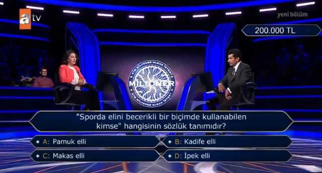 ('Sporda elini becerikli bir biçimde kullanabilen kimse...) Kim Milyoner Olmak İster 20 Temmuz Sorusu Cevabı Nedir? 200 Bin TL'lik soru ve cevabı ne?