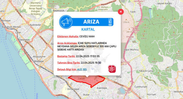 İstanbul KARTAL su kesintisi! 22-23 Nisan İSKİ Kartal su kesintisi ne zaman bitecek, sular ne zaman gelecek?