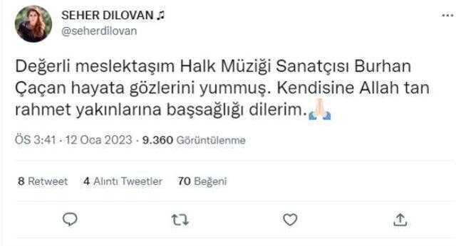 Burhan Çaçan'ın ani ölümü sanat ve siyaset dünyasını yasa boğdu