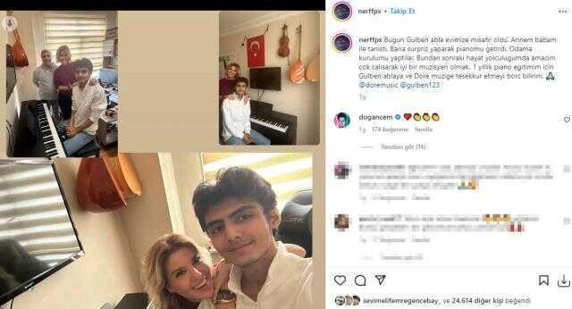 Gülben Ergen, kurye Muharrem'e piyano hediye etti