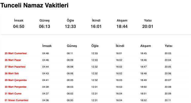 Tokat, Tunceli, Uşak sahur ne zaman, saat kaçta? 25 Mart Tokat, Tunceli, Uşak imsak vakti! Tokat, Tunceli, Uşak sabah ezanı saat kaçta okunuyor?