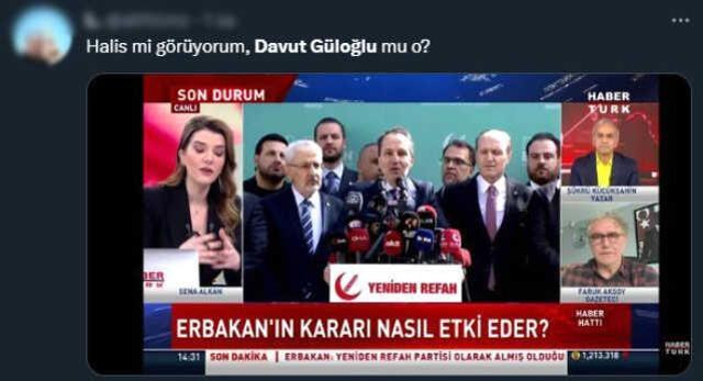 Erbakan ittifak kararını açıklarken herkes arkasındaki Davut Güloğlu'na odaklandı: Burada ne işi var?