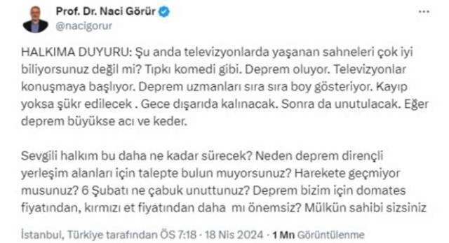 Naci Görür deprem uyarısı! Tokat depremi İstanbul depremini tetikler mi?