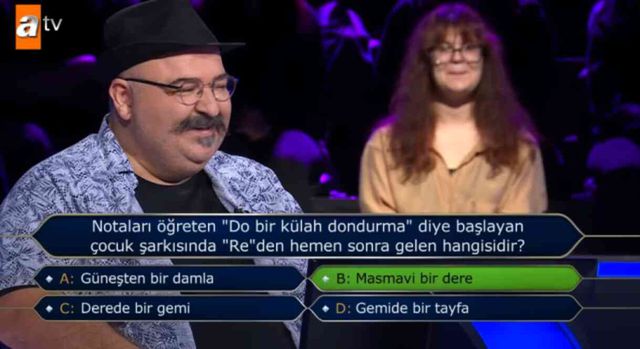 Notaları öğreten 'Do bir külah dondurma' diye başlayan çocuk şarkısında 'Re'den hemen sonra gelen hangisidir? Kim Milyoner Olmak İster?