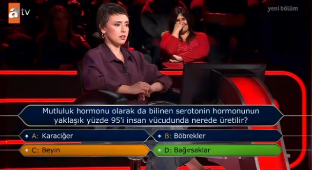 Mutluluk hormonu olarak da bilinen serotonin hormonunun yaklaşık yüzde 95'i insan vücudunda nerede üretilir?