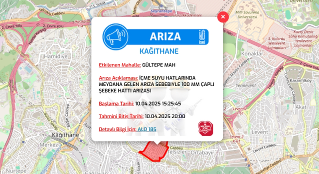 İstanbul KAĞITHANE su kesintisi! 10-11 Nisan İSKİ Kağıthane su kesintisi ne zaman bitecek, sular ne zaman gelecek?