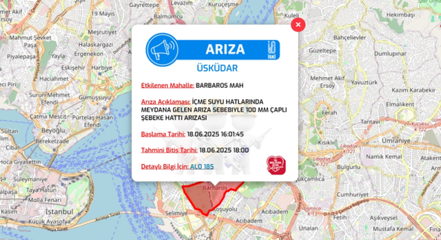 İstanbul ÜSKÜDAR su kesintisi! 18-19 Haziran İSKİ Üsküdar su kesintisi ne zaman bitecek, sular ne zaman gelecek?
