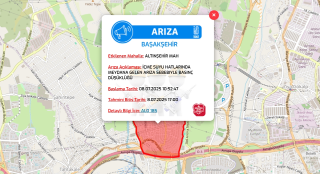 İstanbul BAŞAKŞEHİR su kesintisi! 8-9 Temmuz İSKİ Başakşehir su kesintisi ne zaman bitecek, sular ne zaman gelecek?