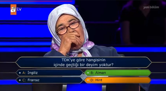 TDK'ye göre hangisinin içinde geçtiği bir deyim yoktur?