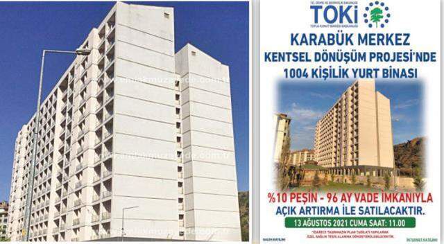 Karabük'te 6 yıl önce 60 milyon TL'ye yapılan öğrenci yurdu, yarı fiyatına satılacak