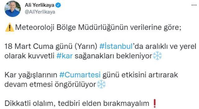 Kar kalınlığı 15 santimetreyi bulacak! Vatandaşlara bir uyarı da İBB'den geldi