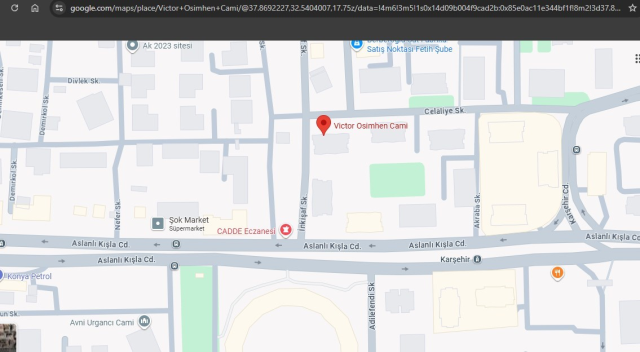 Konya'da bir caminin adı Google Haritalar'da 'Victor Osimhen Camii' olarak değiştirildi