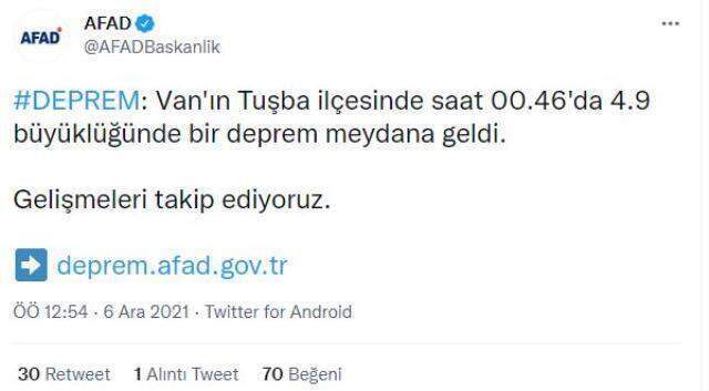 Van'da depremi oldu? Van'da kaç şiddetinde deprem oldu? Van'ın neresinde deprem oldu? Van depremi merkez üssü neresi?