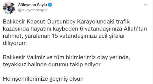 Son Dakika! Balıkesir-Kütahya yolunda bir minibüs ile tanker çarpıştı: 6 ölü, 15 yaralı