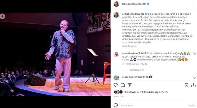 Akciğerindeki kitle nedeniyle ameliyat olan Armağan Çağlayan'dan ilk paylaşım: Kitle kanser çıktı ama doktorlar ilk evrede yakaladı
