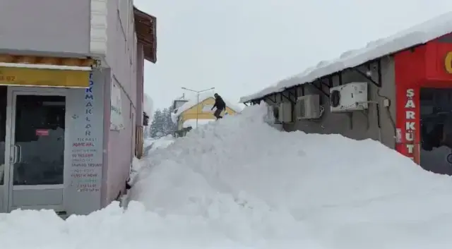 Görüntü Türkiye'den: İki gündür aralıksız yağıyor, şehir kara gömüldü