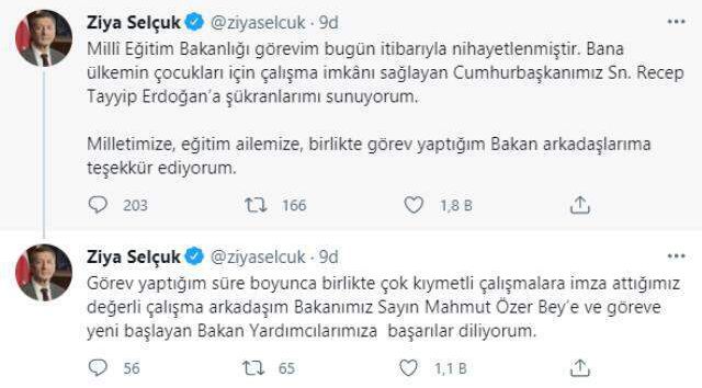 Milli Eğitim Bakanlığı görevinden istifa eden Ziya Selçuk'tan ilk açıklama: Görevim bugün itibarıyla nihayetlenmiştir
