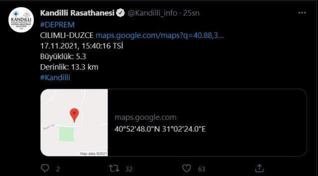 Şimdi deprem mi oldu? Düzce deprem son dakika! 17 Kasım son dakika deprem Kocaeli, Zonguldak, İstanbul