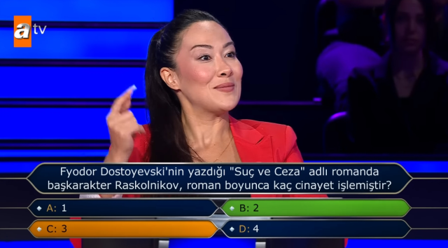 Fyodor Dostoyevski'nin yazdığı 'Suç ve Ceza' adlı romanda başkarakter Raskolnikov, roman boyunca kaç cinayet işlemiştir?