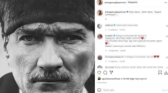 Ünlü isimlerin sosyal medyada 29 Ekim Cumhuriyet Bayramı paylaşımları