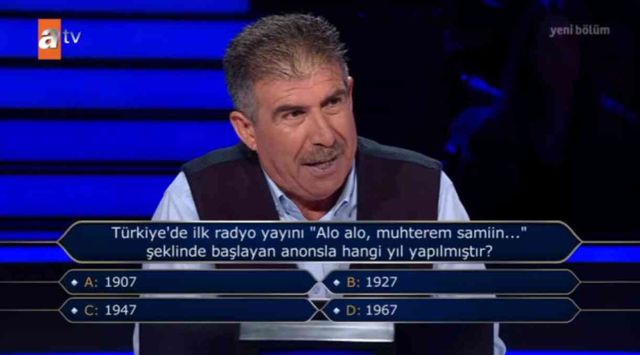 Türkiye'de ilk radyo yayın hangi yıl yapılmıştır? 6 Ekim Kim Milyoner Olmak İster soruları!