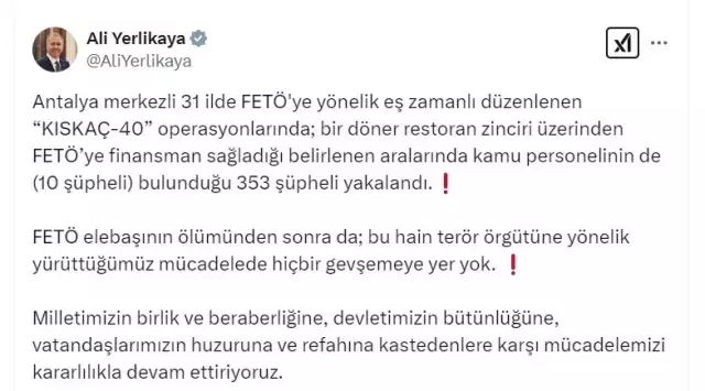 Maydonoz Döner'e FETÖ operasyonu: 353 gözaltı! Şok detaylar ortaya çıktı