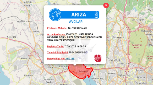 İstanbul AVCILAR su kesintisi! 17-18 Nisan İSKİ Avcılar su kesintisi ne zaman bitecek, sular ne zaman gelecek?