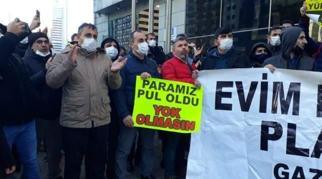 21 Evim şirketinin mağduru TMSF önünde eylem yaptı: Sadaka istemiyoruz, paramızı istiyoruz