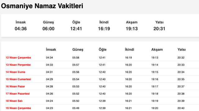 Nevşehir, Niğde, Osmaniye sahur saat kaçta? 12 Nisan Nevşehir, Niğde, Osmaniye imsak vakti! Nevşehir, Niğde, Osmaniye sabah ezanı saat kaçta?