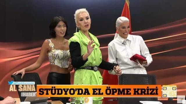 Deniz Akkaya, küslüğü bitirdiği Seyhan Soylu'nun canlı yayında elini öptü