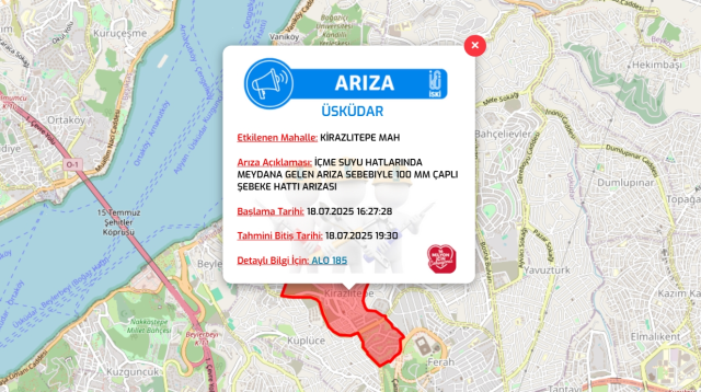 İstanbul ÜSKÜDAR su kesintisi! 18-19 Temmuz İSKİ Üsküdar su kesintisi ne zaman bitecek, sular ne zaman gelecek?