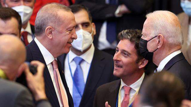 Son Dakika: Cumhurbaşkanı Erdoğan ile Biden'ın görüşmesi başladı