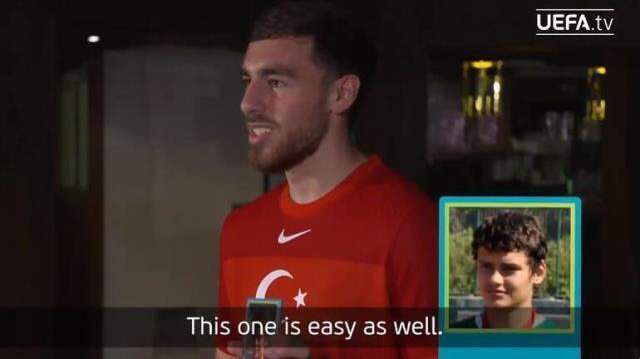 UEFA, Galler maçı öncesi Milli Takımımız'ın futbolcularına eğlenceli bir sınav yaptı
