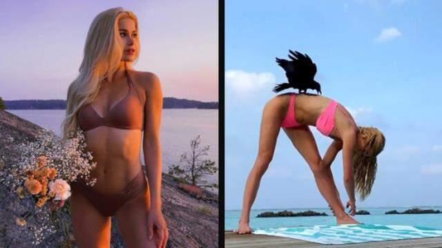 Güzel fitness antrenörü Pamela Reif, plajdan üstsüz paylaşım yaptı