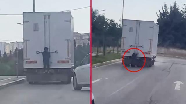PENDİK'TE KAMYONET ARKASINA TUTUNAN ÇOCUK ÖLÜMDEN DÖNDÜ