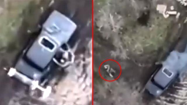 Ruslar yağmurdan kaçarken doluya tutuldu! Metrelerce yükseklikten atılan füzeden nokta atışı