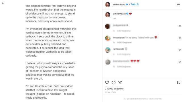 Amber Heard ne dedi? Amber Heard açıklaması yaptı mı? Johnny Depp boşanma davası sonuçlandı! Johnny Depp Amber Heard ne oldu?