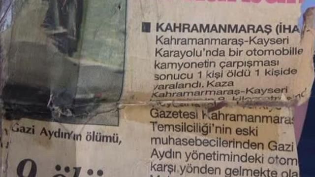 24 yıl önce hayatını kaybeden arkadaşının ölüm haberinin çıktığı gazete kupürünü cüzdanında saklıyor
