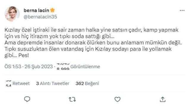 Kızılay'ın Ahbap'a çadır satmasına ünlü isimlerden tepki geldi