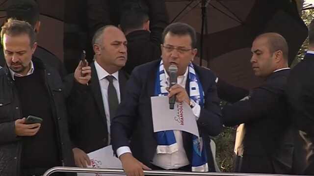 İmamoğlu'na Erzurum mitinginde taşlı saldırı: Seyreden polisler, vali, emniyet müdürü bizde sizi seyrediyoruz