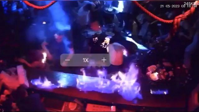 Gece kulübünde ispirtolu şov faciaya dönüştü! Çok sayıda yaralı var