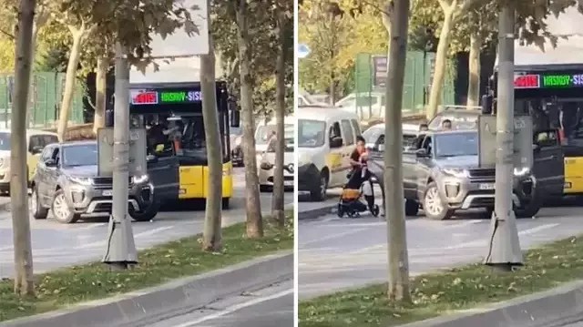 İETT otobüsünün önünü kesip kadın yolcuyu zorla aşağı indirdi