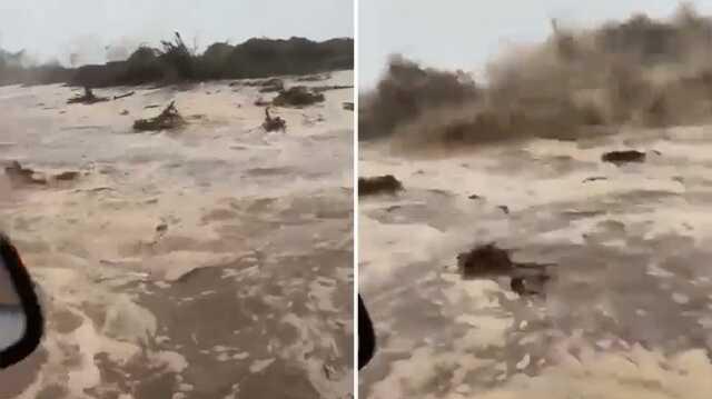 Hopa-Kemalpaşa arasındaki Karadeniz Sahil Yolu göle döndü