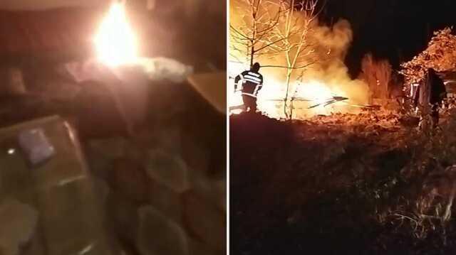 Sosyal medyada canlı yayını açıp evini ateşe verdi